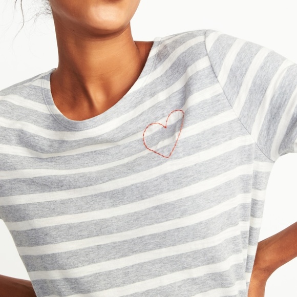 Tops - | hearts a flutter stripe tee |